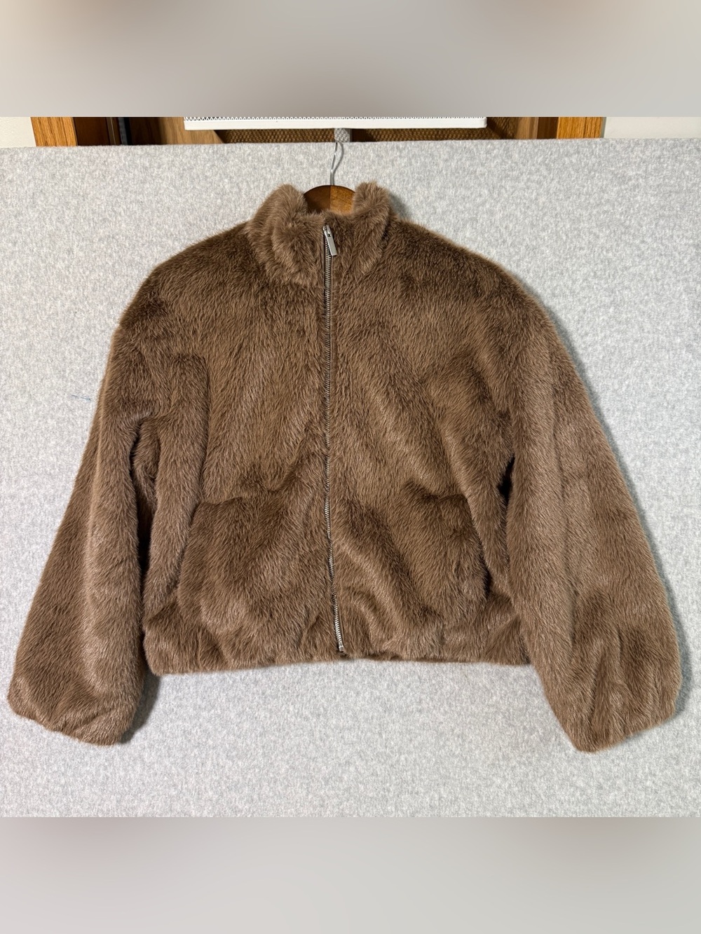a new day Brown Faux Fur Zip Jacket